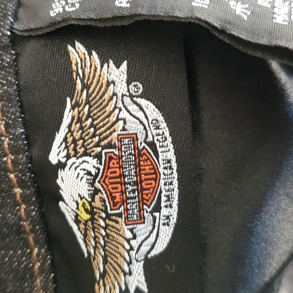 EUC!  Harley Davidson lined jean vest - Picture 6 of 9